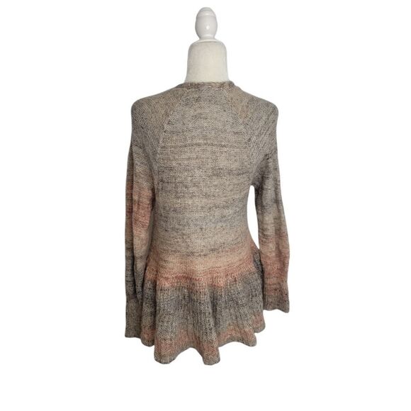 ANTHROPOLOGIE Knitted & Knotted cardigan peplum mohair sweater S - Picture 5 of 10